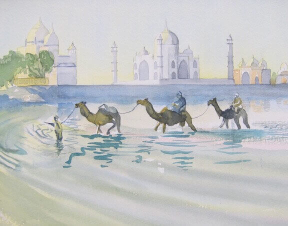 camels taj mahal