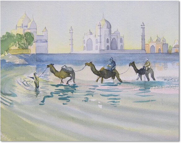 camels taj mahal