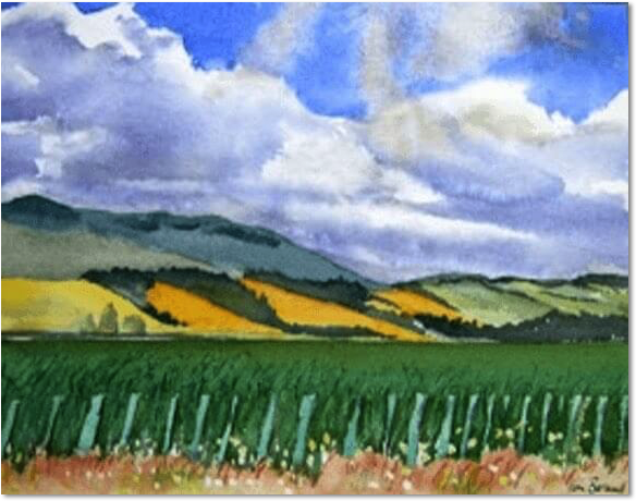 golden hills, nz, l tim barraud paintings