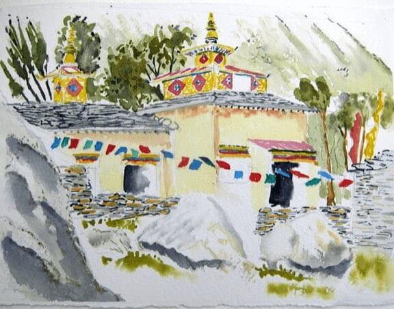 nepal tim barraud watercolors