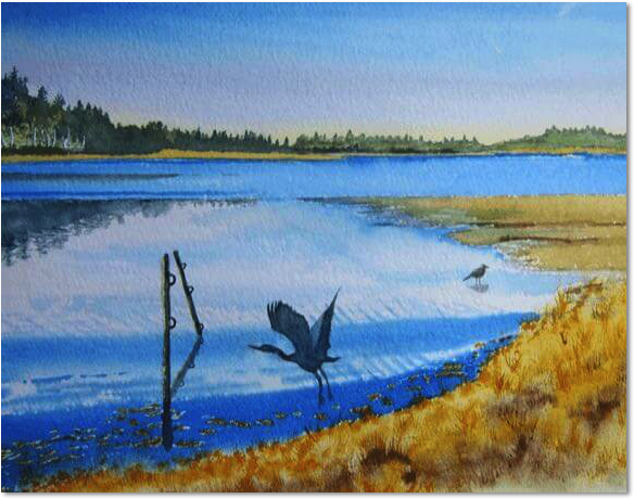 blue heron tim barraud paintings