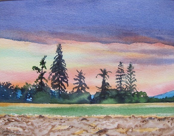tim barraud watercolors sky morning oregon