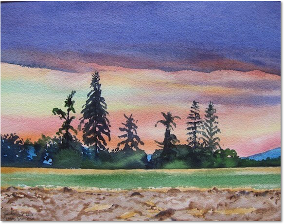 tim barraud watercolors sky morning oregon
