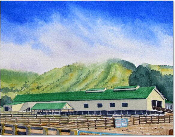 shearing shed watercolor