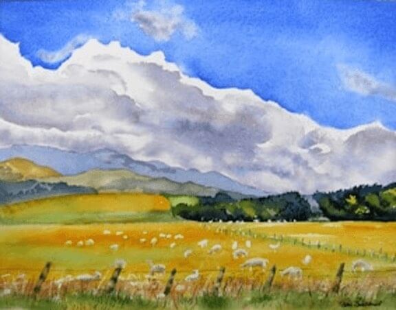barraud watercolors clouds sheep