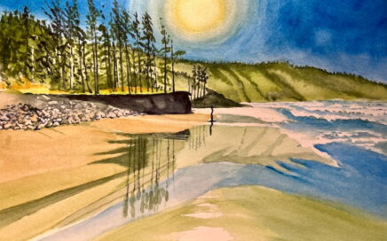 Painter Tim Barraud's watercolor of Oregon Coast II.